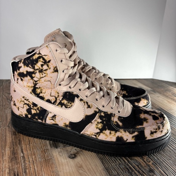 Nike Shoes Mens 10.5 Air Force 1 High Tops Acid Wash Print Swoosh Streetwear - Picture 2 of 11